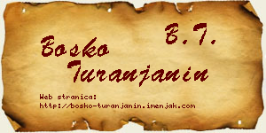 Boško Turanjanin vizit kartica